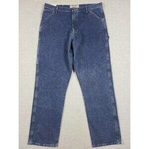 Wrangler Bootcut Jeans Mens Size 38x34 Blue Dark Wash Authentics Relaxed Fit NEW